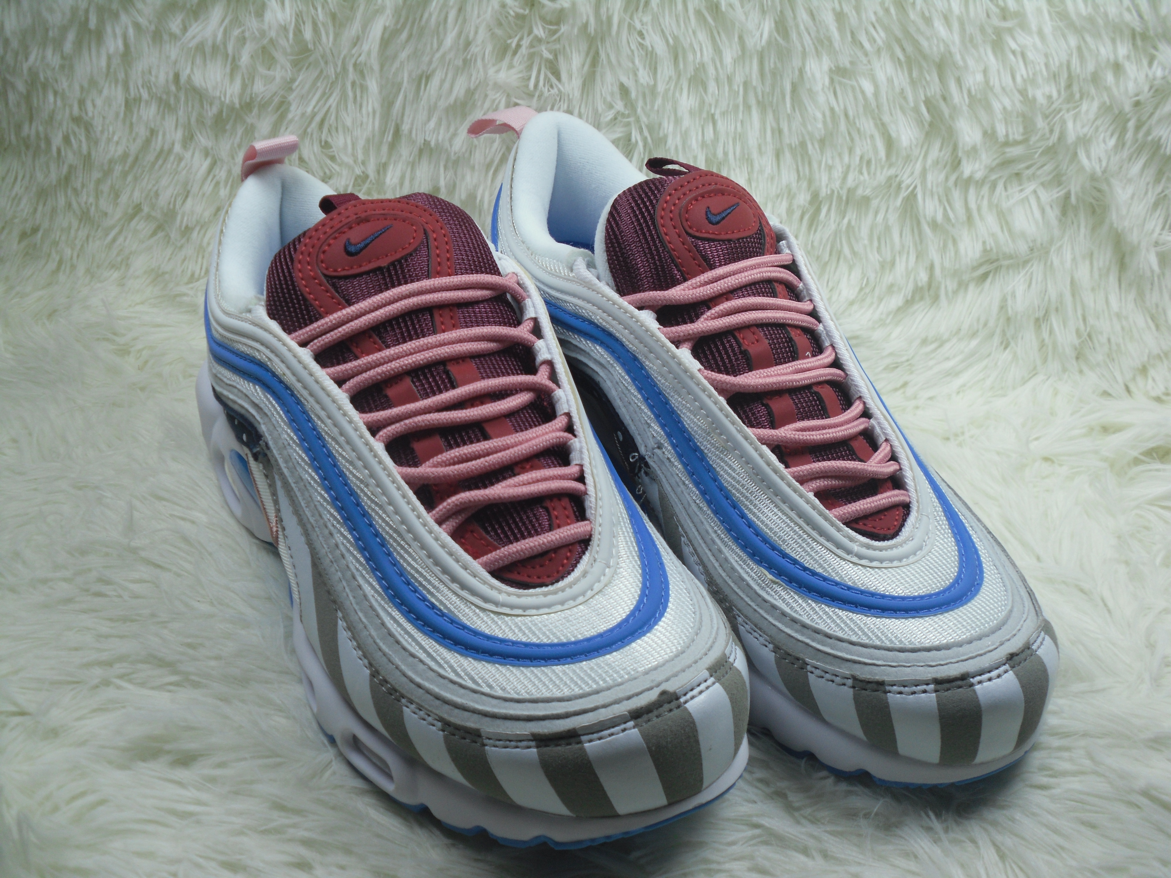 Men Nike Air Max RN 97 White Jade Pink Grey Running Shoes - Click Image to Close